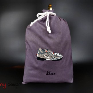 Laundry bag with sneakers embroidery